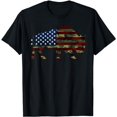 thumbnail image 1 of Bison American Flag Buffalo USA Camo Wildlife Cattle T-Shirt, 1 of 5