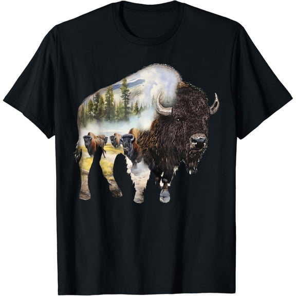 Bison Buffalo Beef Design Illustration T Shirt