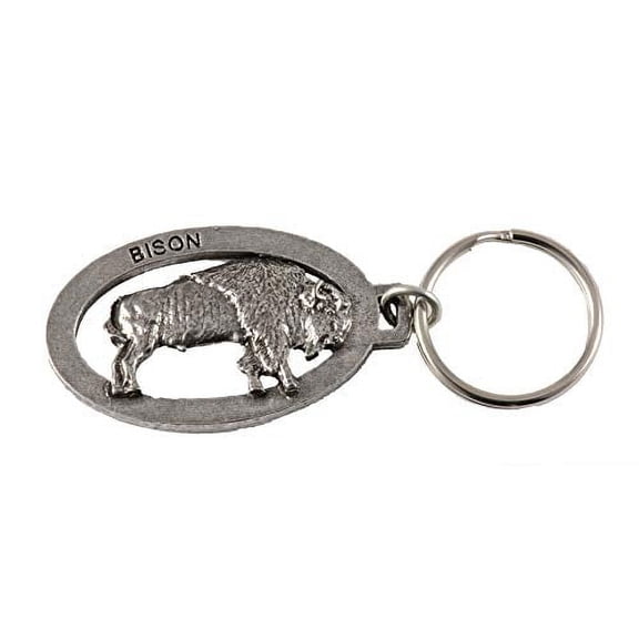 Bison Buffalo Full Body Pewter Key Chain, Key Fob, Key Ring, Gift, M029KC