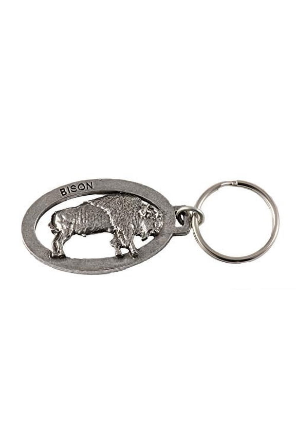 Bison Buffalo Full Body Pewter Key Chain, Key Fob, Key Ring, Gift, M029KC