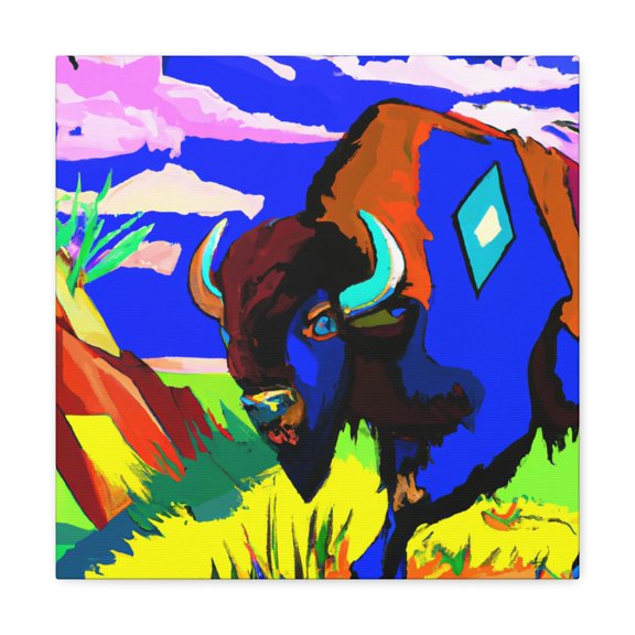 Bison Buffalo Pop Art - Canvas