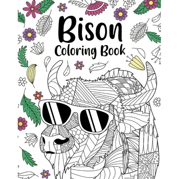 Bison Coloring Book: Bison Mandala Coloring Pages, Wildlife Coloring Book, (Paperback)