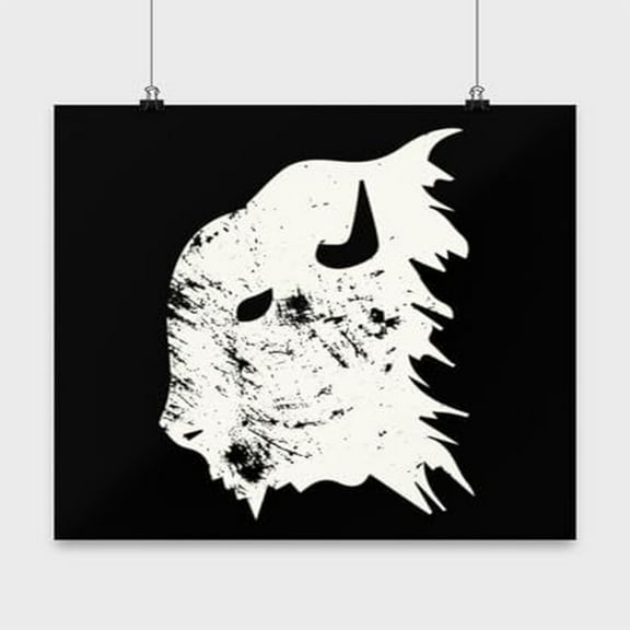 Bison Head Poster - Black Buffalo Wall Art 13x13in for Home or Office Decor
