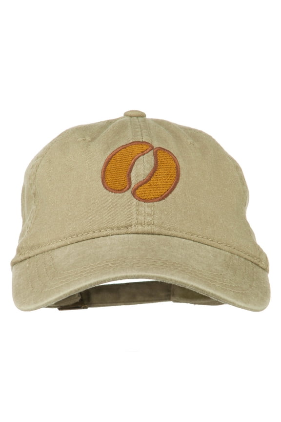 Bison Hoof Mascot Embroidered Washed Dyed Cap - Khaki OSFM
