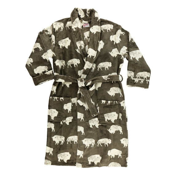 Bison Lazy One Ultra-Cozy Plaid Bathrobes for Men, Buffalo (L/xl)
