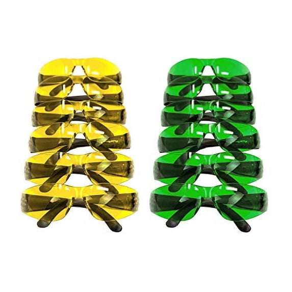 Bison Life Color Protective Lens Black Temple Safety Glasses For Men/Women (12 pairs)