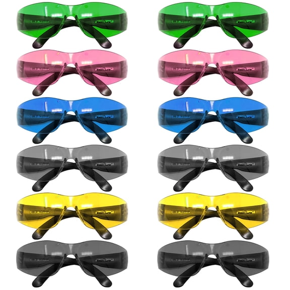 Bison Life Keystone Color Lens Black Temple Variety Safety Glasses For Men/Women (12-Pack)