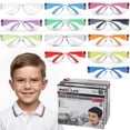 thumbnail image 1 of Bison Life Kids Protective Safety Glasses (Pack of 12) ANSI Z87.1, Clear Lens Multi-Color Temple, Impact & Scratch Resistant, 1 of 12