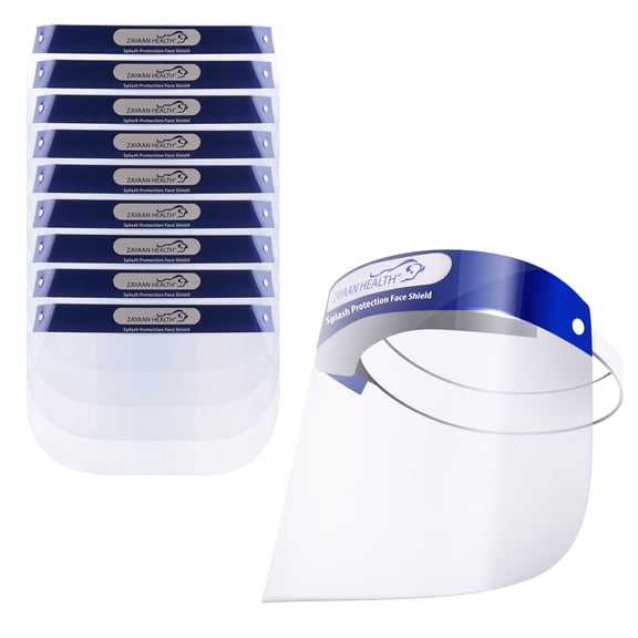 Bison Life Safety Face Shield, Full Face Coverage Pack of 10