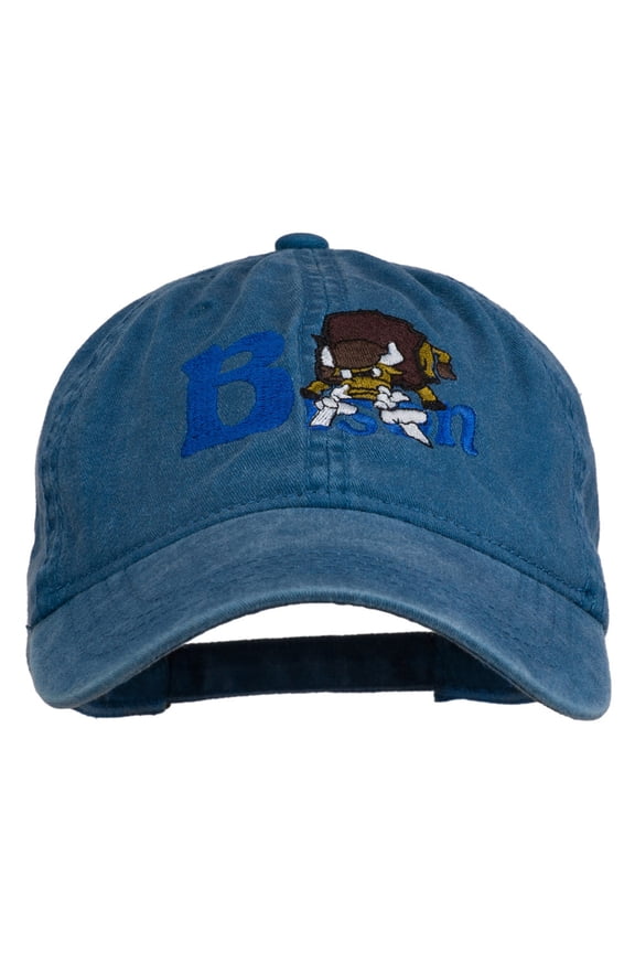 Bison Mascots Embroidered Washed Cap - Navy OSFM