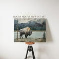 thumbnail image 1 of Bison Mountain Poster Print American Bison Western Wall Art Decor Bison Poster Mountain Forest Wall Art Moody Nature Wall Print Home Decor #126, Unframed Poster Size 24x36, 1 of 4