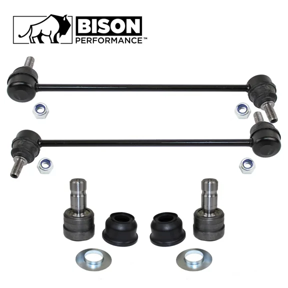 Bison Performance 4pc Front Sway Bar Link & Lower Ball Joint Kit For Dodge Jeep