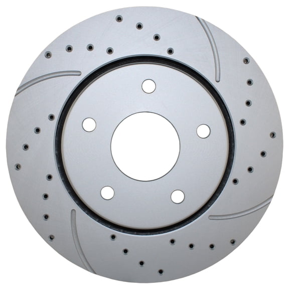 Bison Performance Front Left or Right Drilled Slotted Coated 302mm Vented 5 Lugs Brake Disc Rotor for Chrysler Town & Country Dodge Grand Caravan Journey Ram C/V Volkswagen Routan