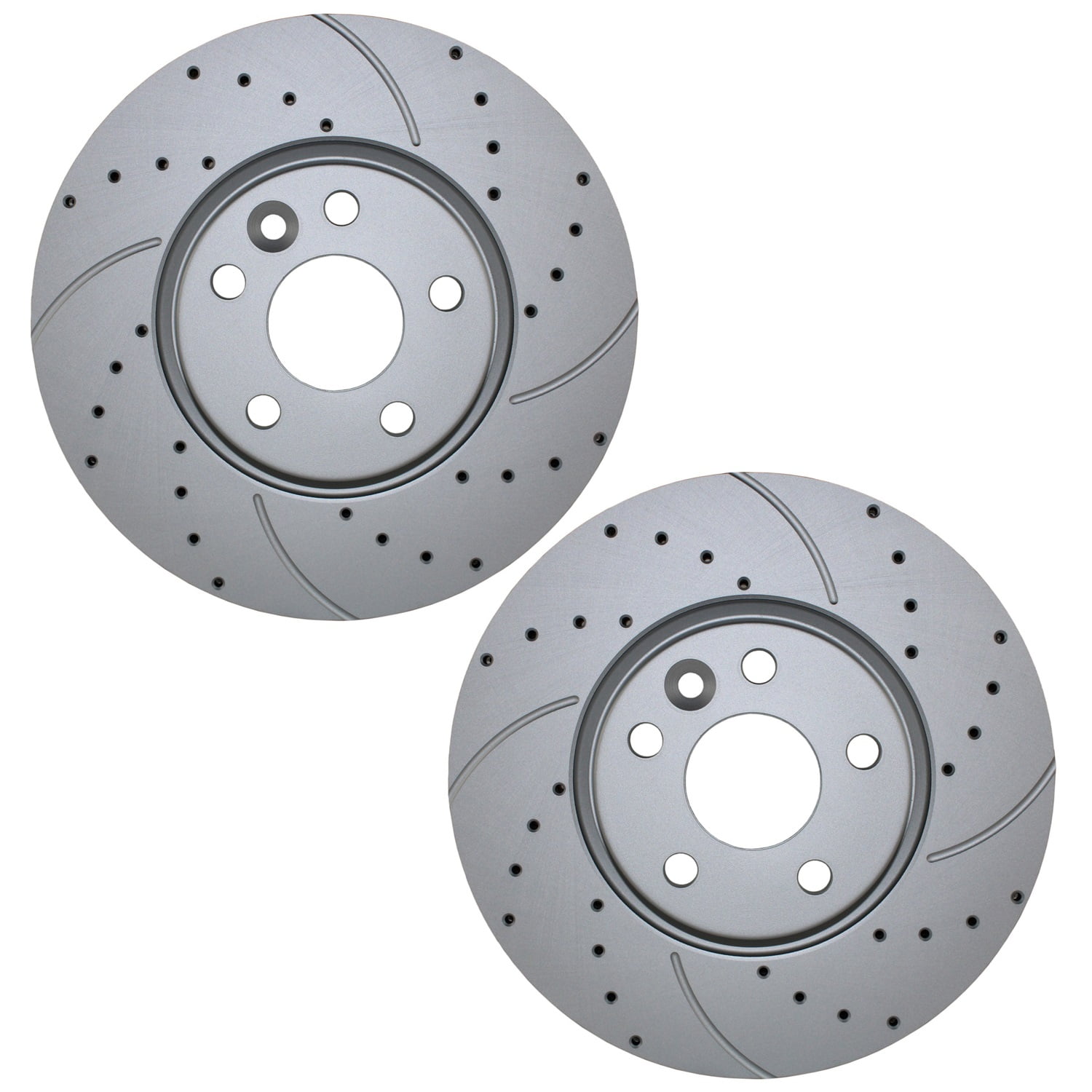 Bison Performance Pair Set of 2 Front Drilled Slotted Coated 300mm