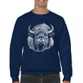 thumbnail image 1 of Bison Portrait Sweatshirt American Buffalo Head Western Wildlife Nature Majestic Bull Symbol of Strength Crewneck, 1 of 7