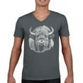 thumbnail image 1 of Bison Portrait V-Neck T-shirt American Buffalo Head Western Wildlife Nature Majestic Bull Symbol of Strength Tee, 1 of 7