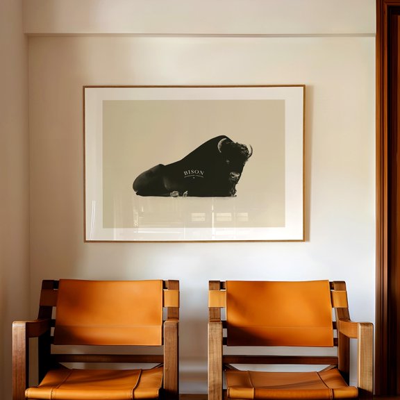 Bison Print Modern Ranch Wall Art Animal Elegant Vintage Print Buffalo Bison Eclectic Retro Western Wall Art Modern Farmhouse