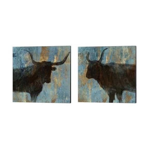 Bison by Aimee Wilson Canvas Art Set of 2 14 inch X 14 inch Each