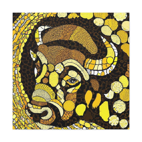 "Bison in Pointillism" - Canvas