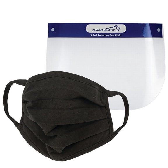 BisonLife Safety Kit for Adults -Set of 10 Face Shields, 6 Cloth Pleated Face Covers for Men/Women