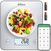 Bisonbody Digital Food Kitchen Scale with Smart App   Large Kitchen Scale with 201 Stainless Steel Surface 5 Unit Conversions   Digital Kitchen Scale App to Track Nutritional Information