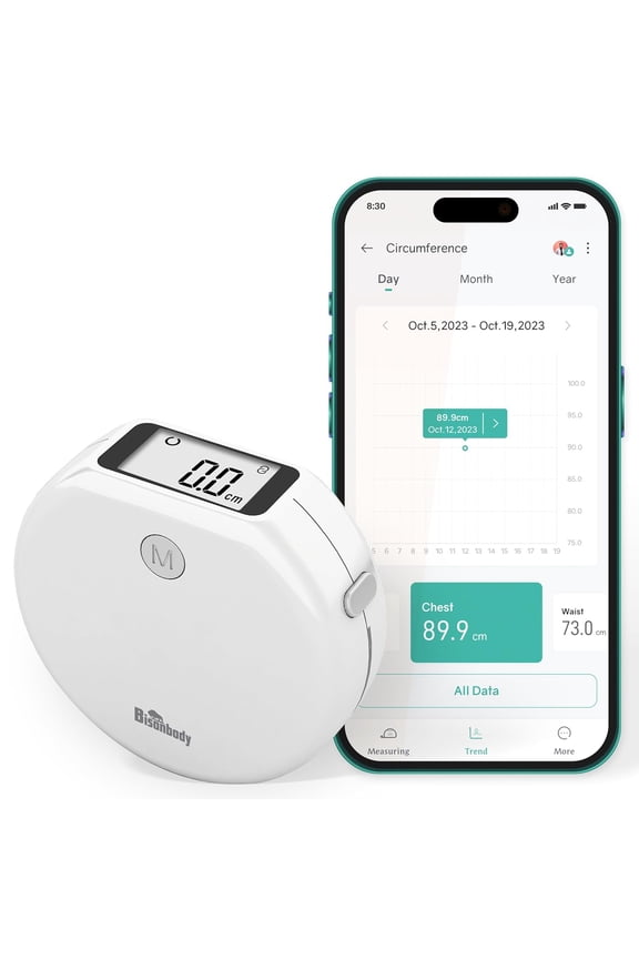 Smart Body Measuring Tape Smart Tape Measure Body with App 2 Measuring Modes & Units Large LCD Display User Friendly Design Smart Tape Measure for Your Body Health & Fitness
