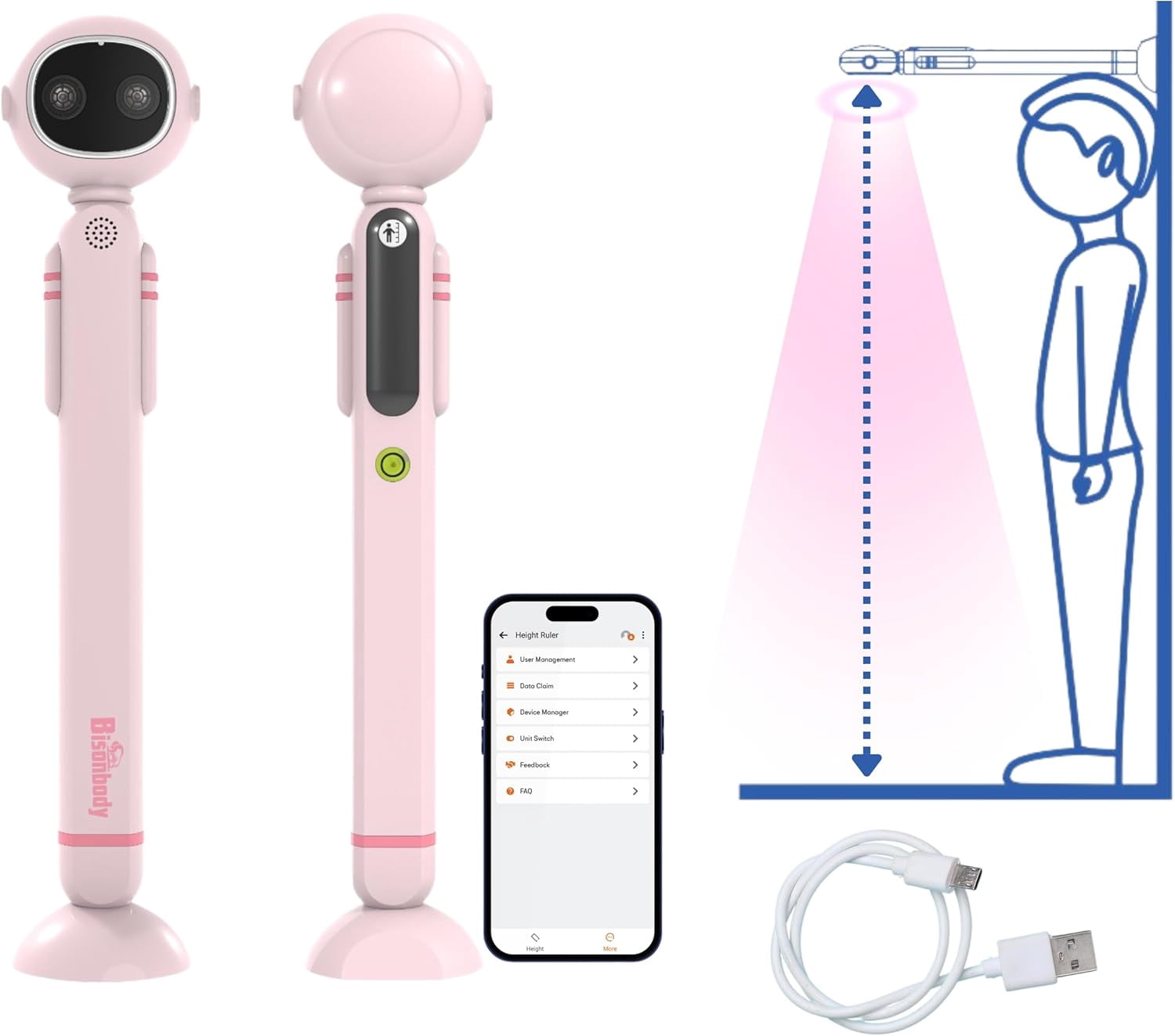 Bisonbody Smart Digital Height Measuring Device for Kids| Wireless ...