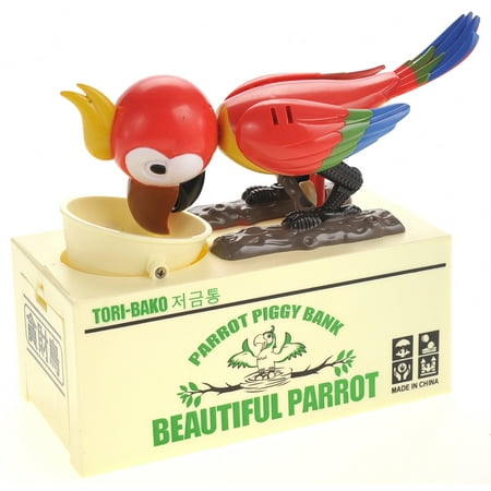 Bisontec Parrot Coin Bank (Red)