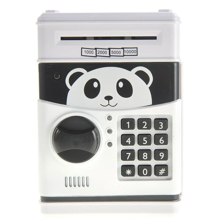 Bisontec Plastic Novelty Panda Piggy Bank & Money Jar, White 