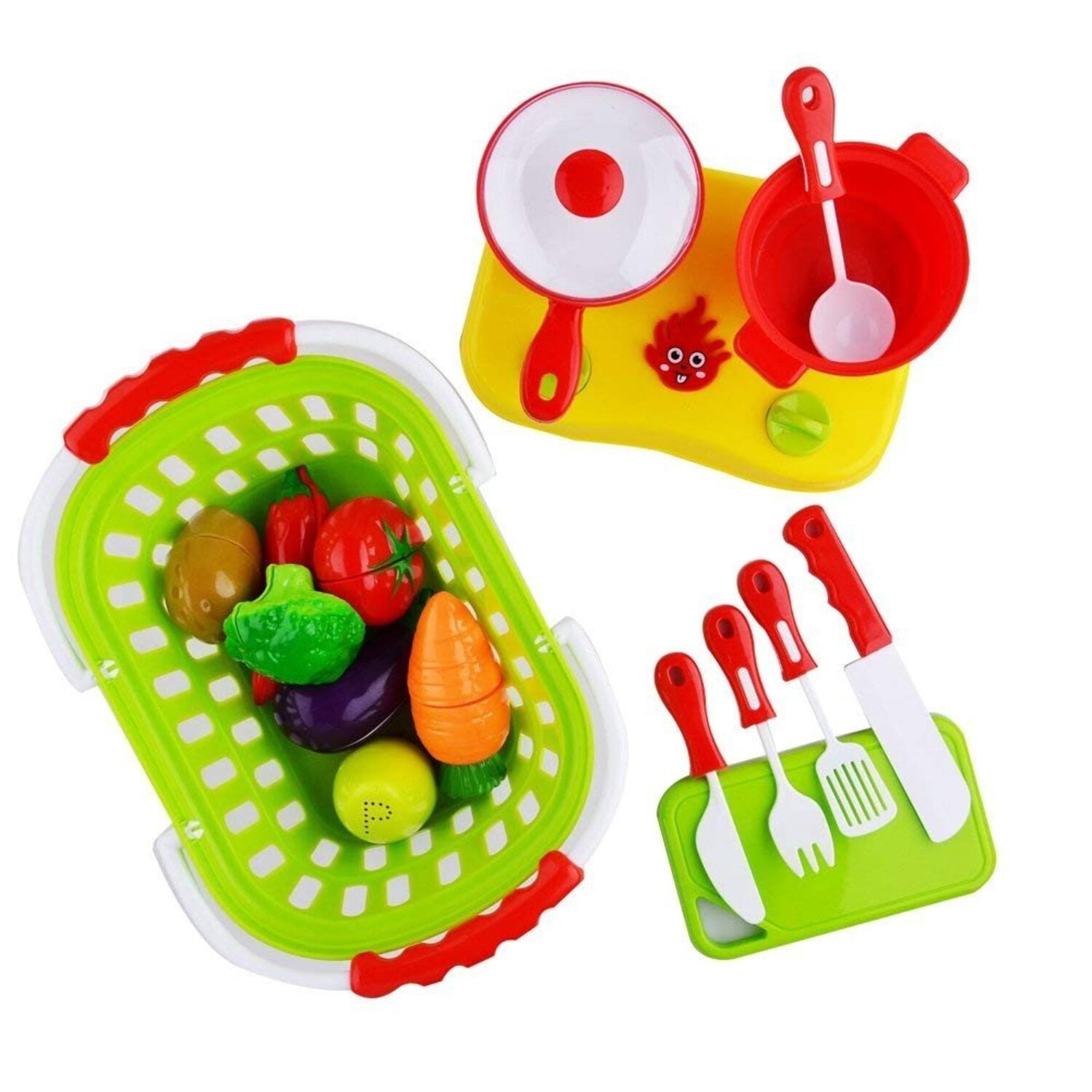 Bisontec Pretend Play Food Vegetable Basket PS6663 Toy or Gift