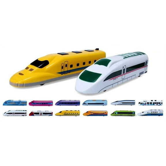 Bisontec Pull Back Toy Trains, Set Of 12