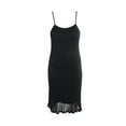 thumbnail image 1 of Bisou Bisou Black Textured Spaghetti Strap Sheath Dress L, 1 of 1