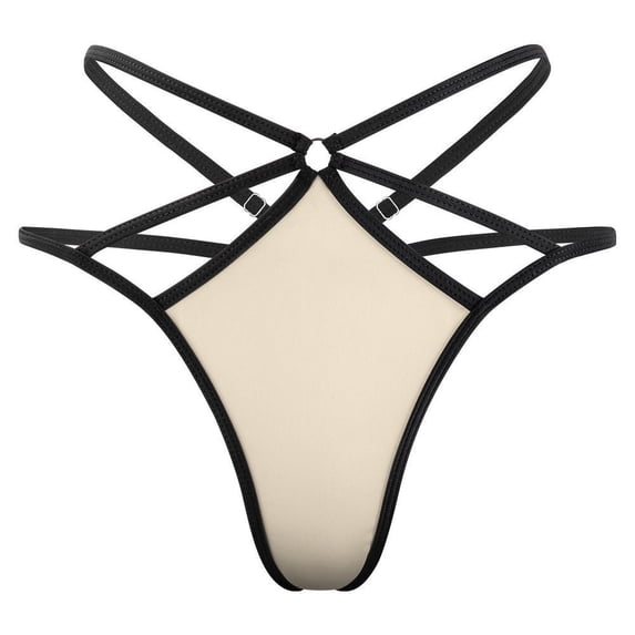 Bisque Yellow Open Type Women's Panties Crotch Opening G-strings Thongs Lingeries Underwear