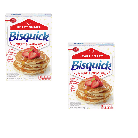 Bisquick Heart Smart Pancake & Baking Mix, 40 oz Pack of 2 - heart healthy pancakes, low fat mix, wholesome breakfast, bisquick, healthy meal