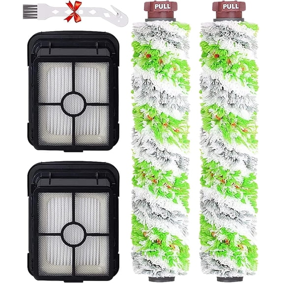 for Bissell CrossWave Pet Pro 2306A CrossWave 1785 Series Replacement Parts 2 Pack 2460 Multi-Surface Pet Pro Cleaner Brush Rolls Tangle-Free+2 Pack 1866 Vacuum Filters Part 1613568 1608684