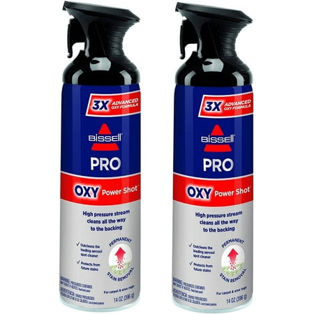 Bissell Professional Power Shot Oxy Carpet Spot, 14 Ounces (Pack of 2), 95C9L Stain Remover, 14oz, None, 28 Fl Oz