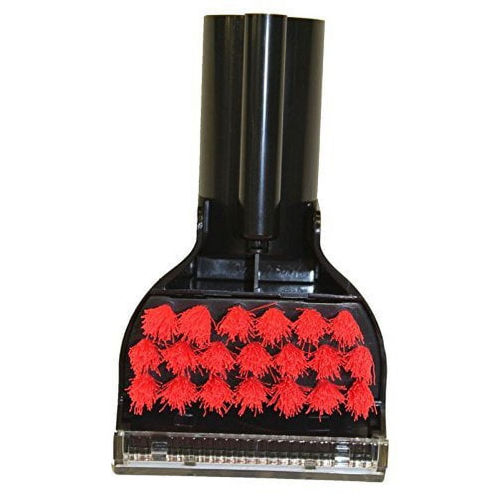Compact Black and Red Stainless Steel Vacuum Brush Attachment