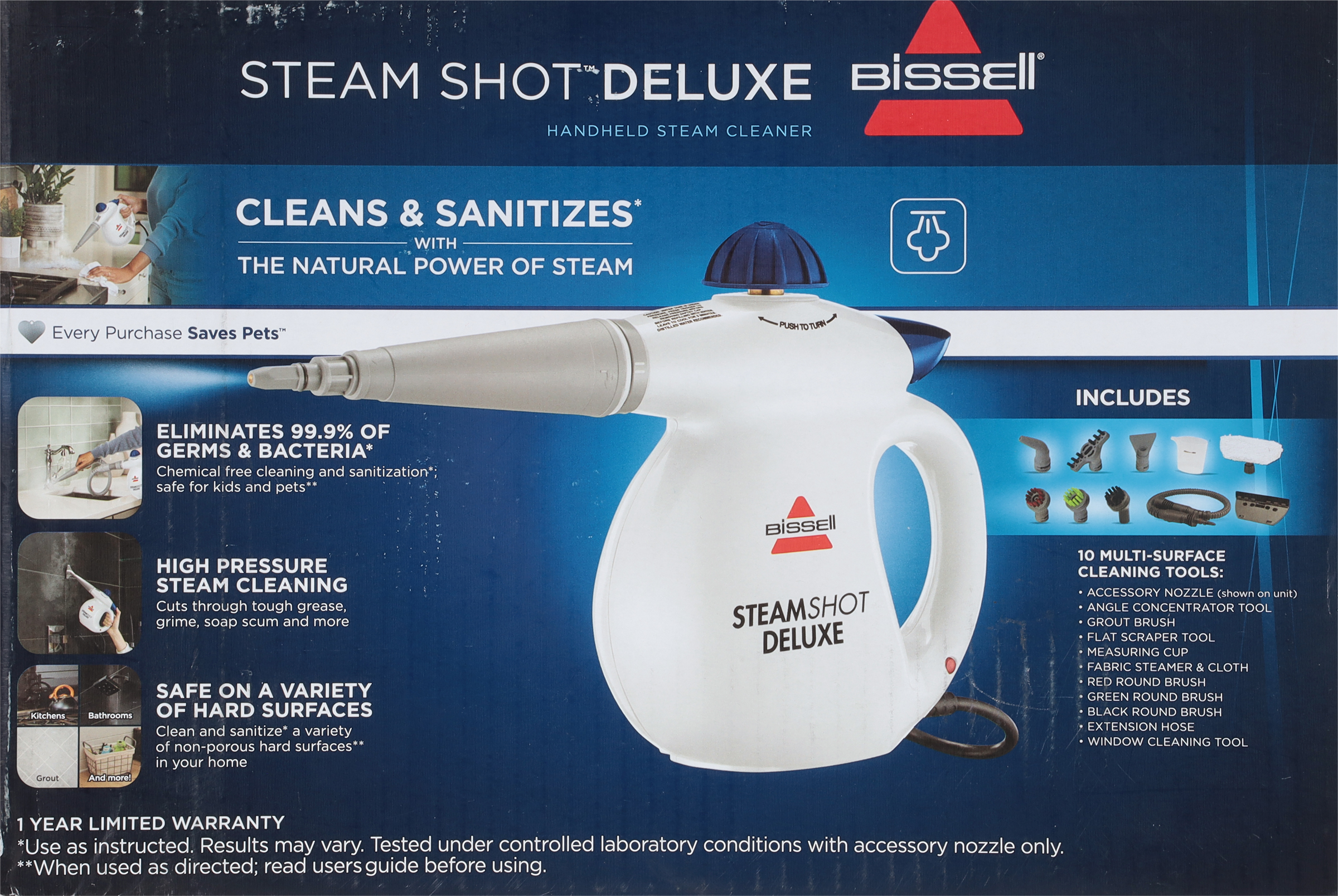 Bissell  Steam Shot Deluxe Hand Held Hard Surface Steamer, White - image 1 of 2