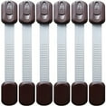 thumbnail image 1 of Bistras Adjustable Child Safety Locks, 6 Pack - Latches to Childproof and Baby Proof Cabinets, Appliances, Drawers with Extra Strong 3M Adhesive, 1 of 3