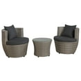 thumbnail image 1 of Alaterre 2-Person Wicker Patio Set – 3-Piece Outdoor Furniture with Chairs & Glass Top Table, Gray, 1 of 12