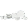 thumbnail image 1 of Bistro Blue Rim Porcelain 16 Piece Dinnerware Set, Service For 4, 1 of 3