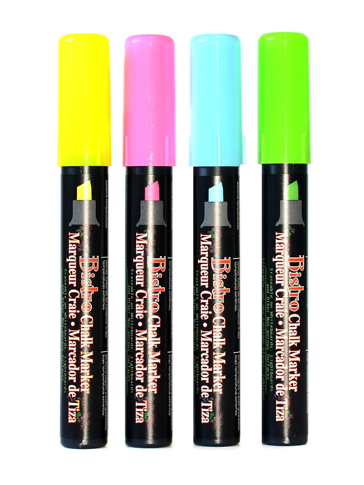 Bistro Chalk Marker Sets chisel point, fl. pink, fl. blue, fl. green, fl. yellow (pack of 2)
