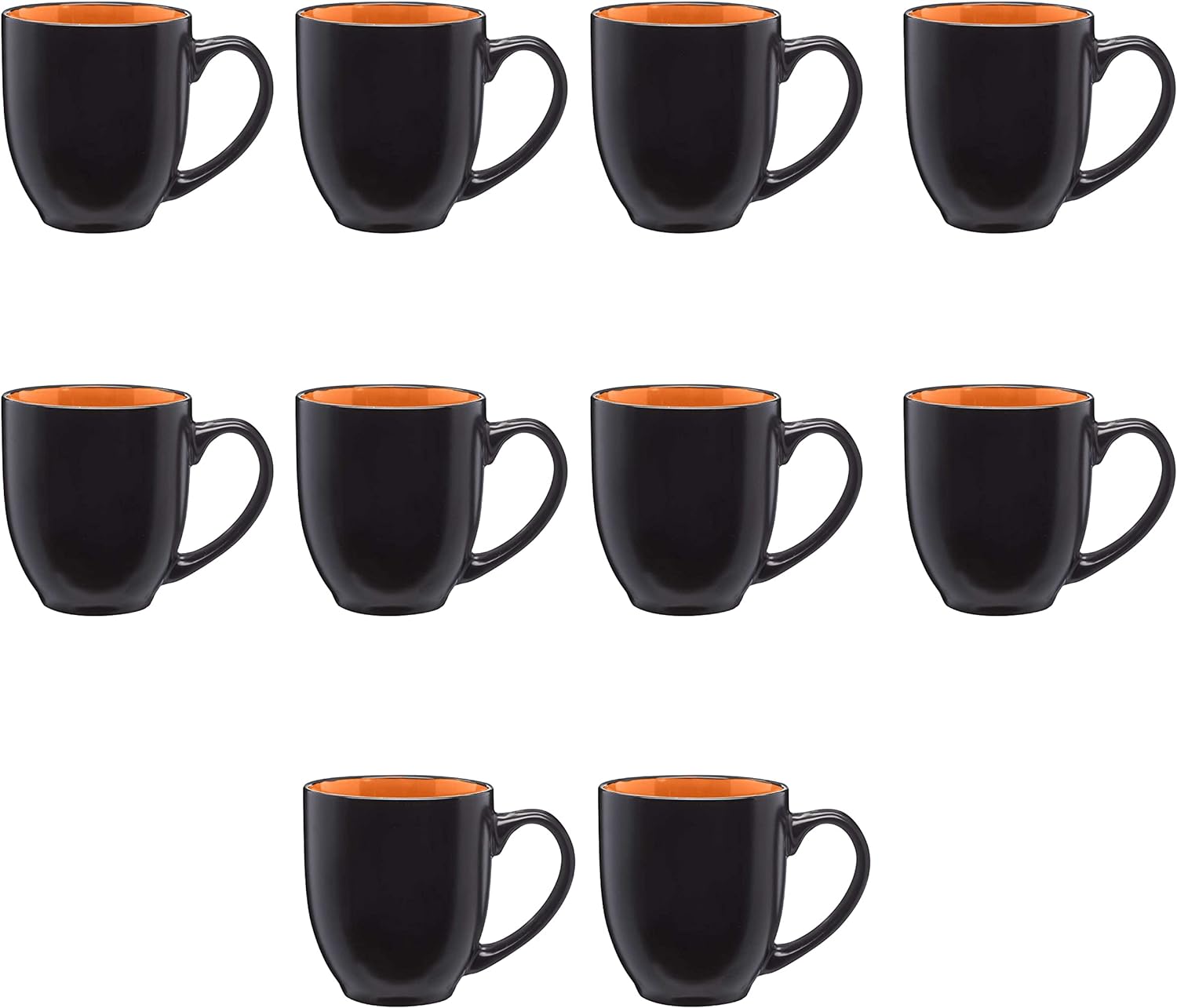 Bistro Coffee Mugs 16 Oz. Set Of 10, Bulk Pack Great For Tea, Cocoa
