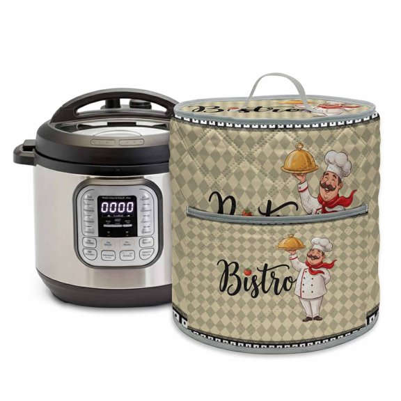 Bistro Cooker Rice Cooker Cover 8 Quart Kitchen Tomato Plaid Black Border Pressure Cooker Cover Appliance Protector Dust Case with Pocket and Handle for Kitchen