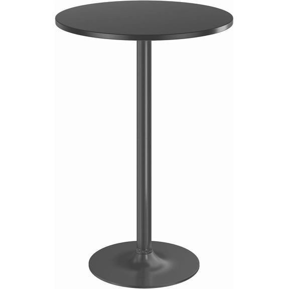 Bistro Pub Table Round Bar Height Cocktail Table for Home Bar, Small Round Bar Tables for Party, Dining Room, Living Room and Wedding, Metal Base MDF Top Obsidian, 40.6 Inch Height (1, Black-1)