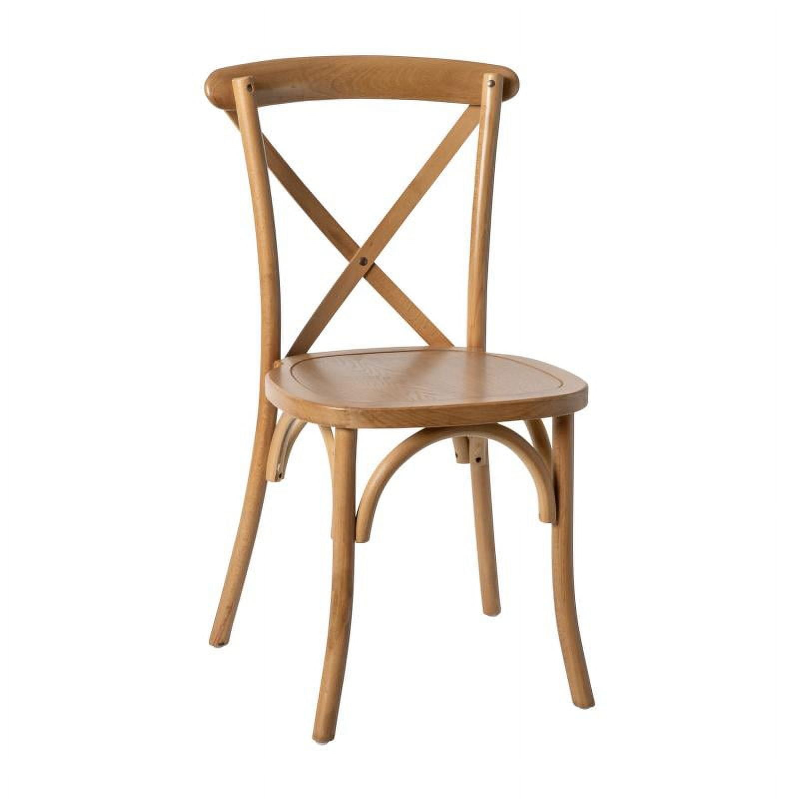 Light Brown High Back Cross Back Wooden Side Chair