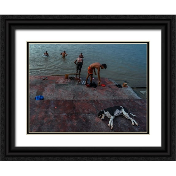 Biswas, Kuntal 18x15 Black Ornate Wood Framed with Double Matting Museum Art Print Titled - Curve Of Life
