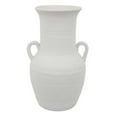 thumbnail image 1 of Bit Accent Vase, Old World White Ceramic, Classic Amphora 14 Inch, 1 of 5