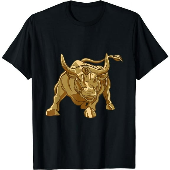 Bit Crypto Golden Bull Men Women BTC Graphic T-Shirt,Coin Tee,Unisex,S-5XL