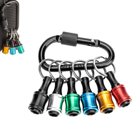 Bit Holder Key Chain, 1/4 Socket Hex Drill Bit Holder,Quick Release Keychain Oranizer Cool Gadgets for Men Gift